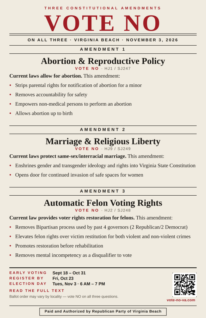 Vote No on All Three — 2026 Virginia ballot amendments