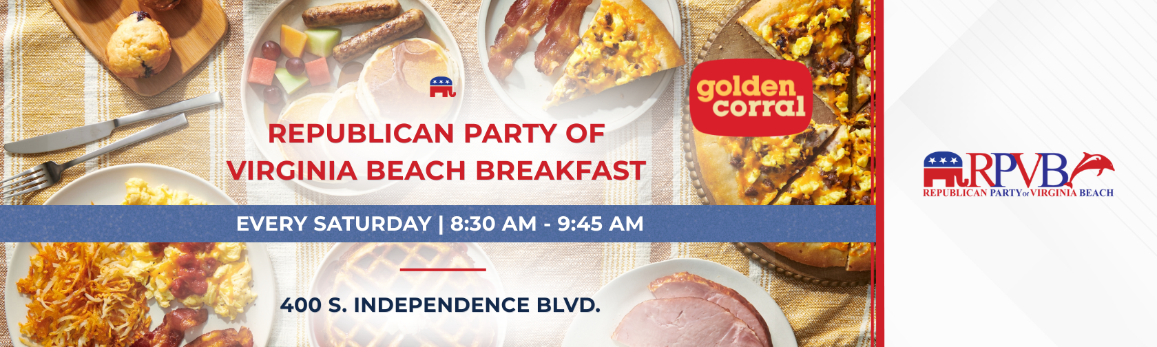 Virginia Beach Oceanfront with republican party of Virginia Beach logo